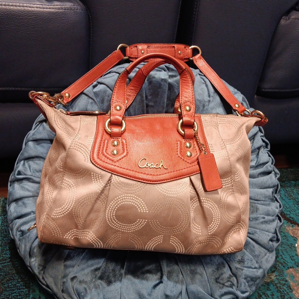 Coach Tan and Orange Satchel
